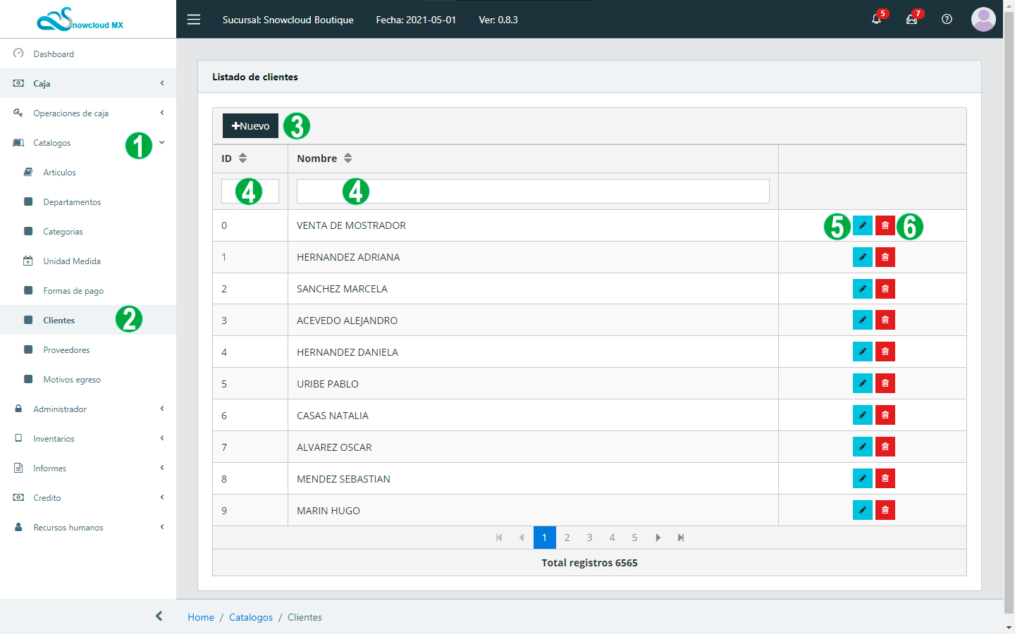 Catalogo de clientes