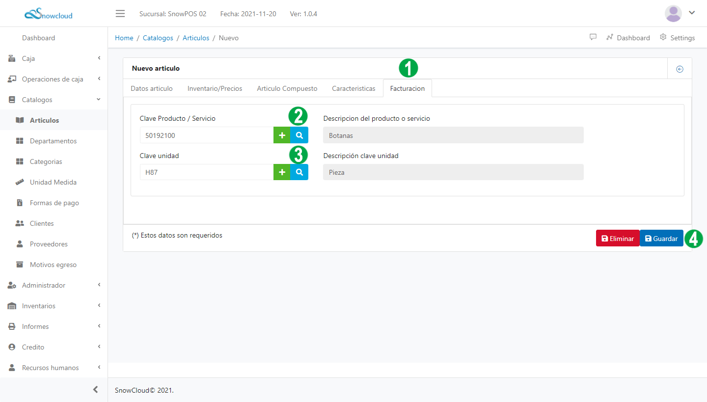 Datos de Facturacion